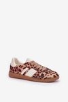 Niskie Sneakersy Damskie W Panterkę Brązowe Biklla