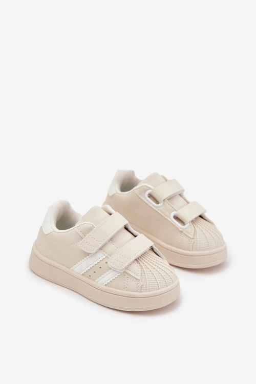 Dziecięce Buty Sportowe Sneakersy Z Eko Skóry Beżowe Renel