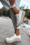 Skórzane Sneakersy Na Platformie Kobbo 41535 Białe