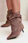 Wsuwane Botki Typu Slouchy Na Obcasie Khaki Farren
