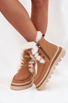 Śniegowce Damskie Z Naturalnego Zamszu Lee Cooper LCJ-25-01-3738 Camel