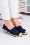 Lniane Damskie Granatowe Espadryle Slip On Nelly