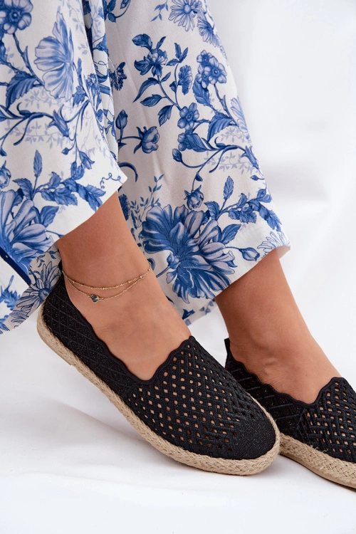 Espadryle Damskie Z Plecionką Vinceza 13625 Czarne