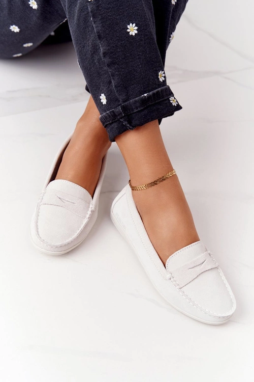 Damskie Zamszowe Mokasyny Big Star HH274665 Ecru