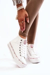Damskie Wysokie Ocieplane Trampki Cross Jeans KK2R4044C Białe