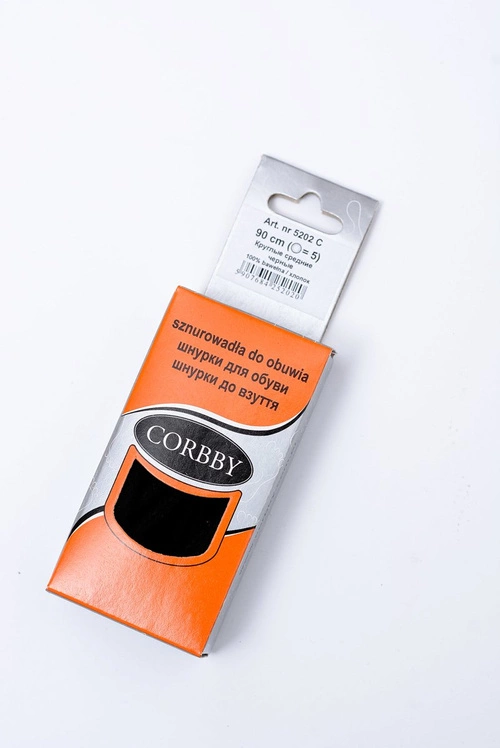 Corbby Czarne Okrągłe Sznurowadła