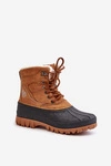 Śniegowce Damskie Sznurowane Z Futerkiem Lee Cooper LCJ-24-44-2869 Camel