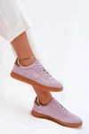 Zamszowe Sneakersy Damskie Big Star RR274850 HI-POLY SYSTEM Fioletowe
