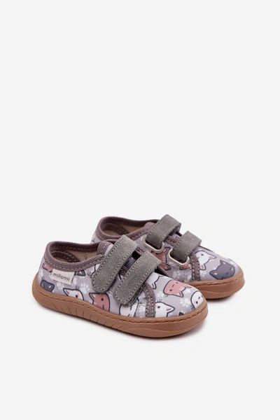 Kapcie Barefoot Dziecięce W Kotki Milami Szare Saphira 