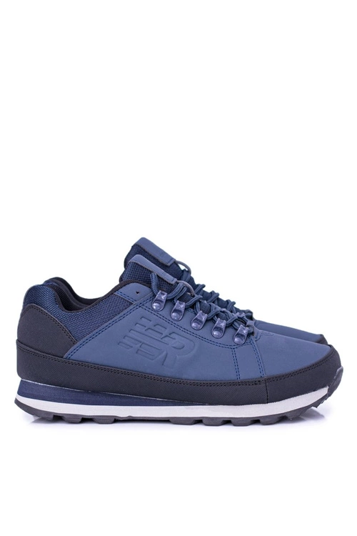 Solidne Męskie Granatowe Buty Trekkingowe Newlans