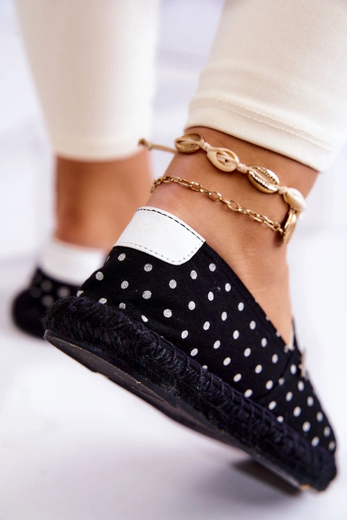 Damskie Espadryle W Groszki Big Star JJ274867 Czarne