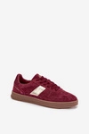 Zamszowe Sneakersy Damskie Vinceza 14029 Bordowe