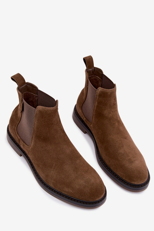 Botki Sztyblety Męskie Z Naturalnego Zamszu Big Star UU174277 Khaki