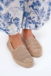 Espadryle Damskie Z Plecionką Vinceza 13625 Beżowe