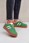 Sneakersy Damskie Na Platformie Zielone Egelia