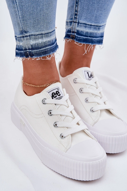 Trampki Damskie Na Platformie LEE ISLA C WOMEN LOW 50261002.1FG Białe
