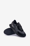 Skórzane Sneakersy Męskie Big Star OO174297 Hi-Poly System Czarne 