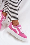 Sneakersy Damskie Na Platformie Fuksja Tellnira