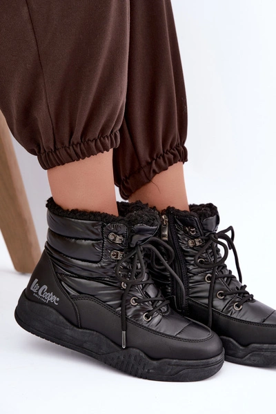 Sznurowane Śniegowce Trapery Lee Cooper LCJ-44-4562 Czarne