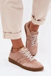 Zazoo N1068 Zamszowe Niskie Sneakersy Damskie Brudny Róż