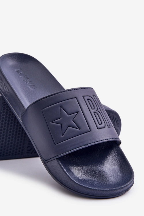 Lekkie Klapki Męskie Z Logo Big Star OO174031 Granatowe