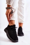 Damskie Sportowe Buty Sneakersy Materiałowe Czarne Storia