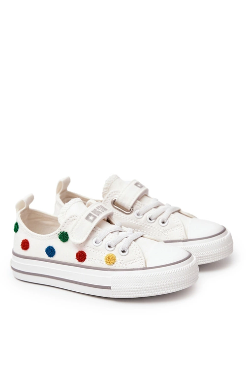 Dziecięce Trampki Na Rzep BIG STAR JJ374053 Białe