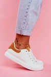 Sportowe Damskie Buty Białe z Zapiętkiem Camel Milly