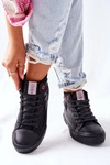 Trampki Damskie Cross Jeans Wysokie Czarne II2R4021