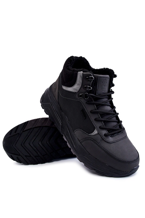 Męskie Ocieplane Buty Trekkingowe Cross Jeans KK1R4031C Czarne