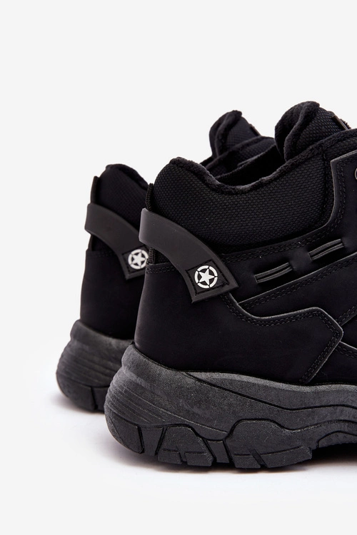 Buty Trekkingowe Trapery Męskie Ocieplane Czarne Thalinna