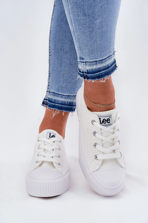 Trampki Damskie Na Platformie LEE ISLA C WOMEN LOW 50261002.1FG Białe