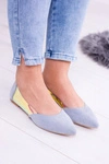 Lu Boo Niebieskie Transparentne Holograficzne Balerinki w Szpic Venessa