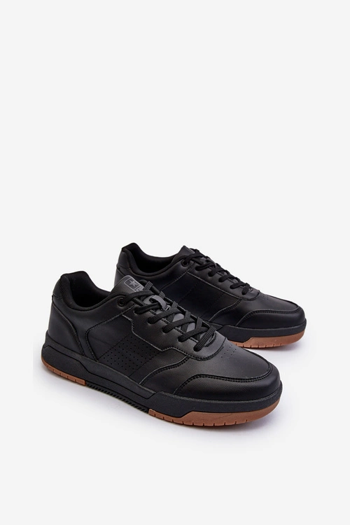 Sneakersy Męskie Z Eko Skóry Czarne Radikalle