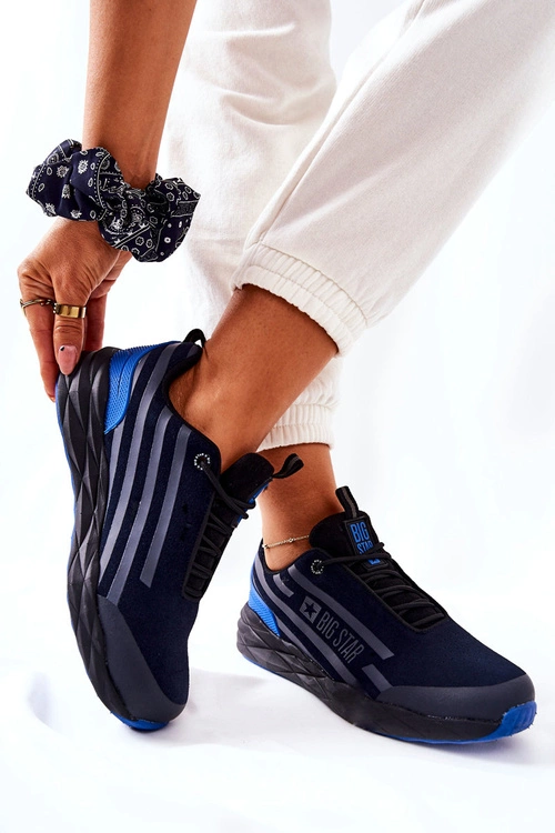 Skórzane Buty Sportowe Big Star II274459 Granatowe