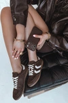 Sneakersy Damskie Z Eko Zamszu Czekoladowe Jesavella