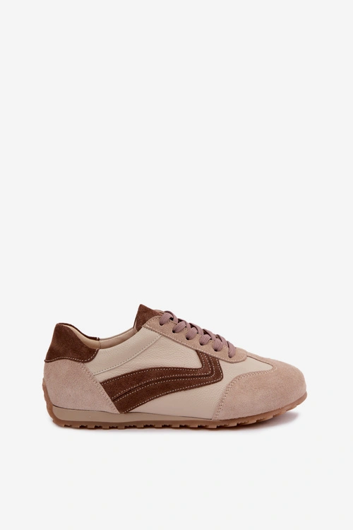 Skórzane Zamszowe Sneakersy Barefoot Damskie Zazoo N1400 Beżowe