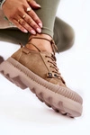 Zamszowe Buty Sportowe Big Star KK274511 Beżowe