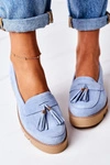 Zamszowe Mokasyny Lewski Shoes 3053 Błękitne