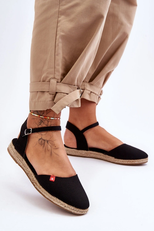 Damskie Espadryle Na Platformie Big Star FF274526 Czarne