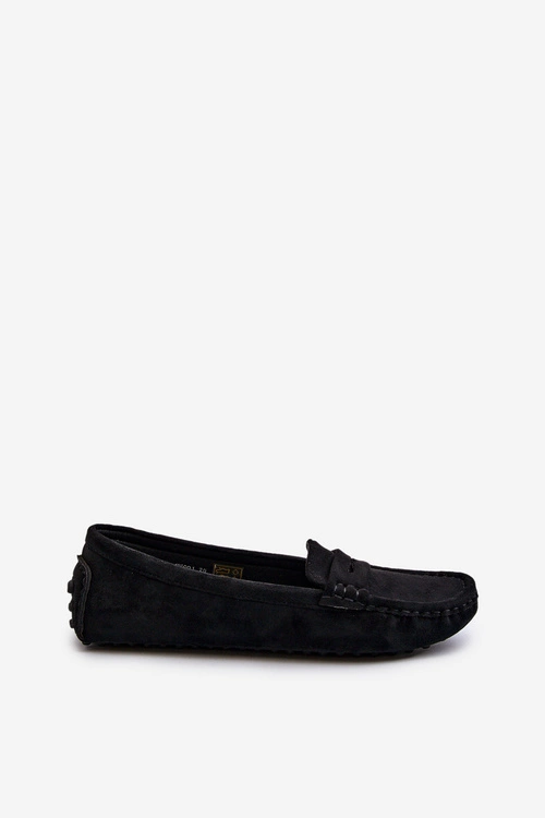 Mokasyny Damskie Eko Zamszowe Czarne Adelmarie