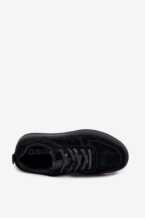 Męskie Sneakersy Na Platformie Zamszowe Big Star OO174012 Czarne