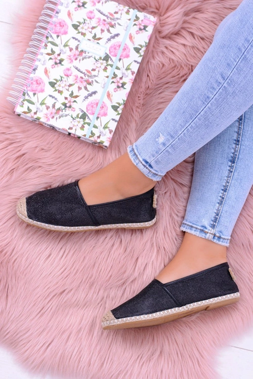 Brokatowe Espadryle Lu Boo Czarne