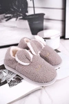 Papcie Damskie Futrzane Zajączek Szare Goody