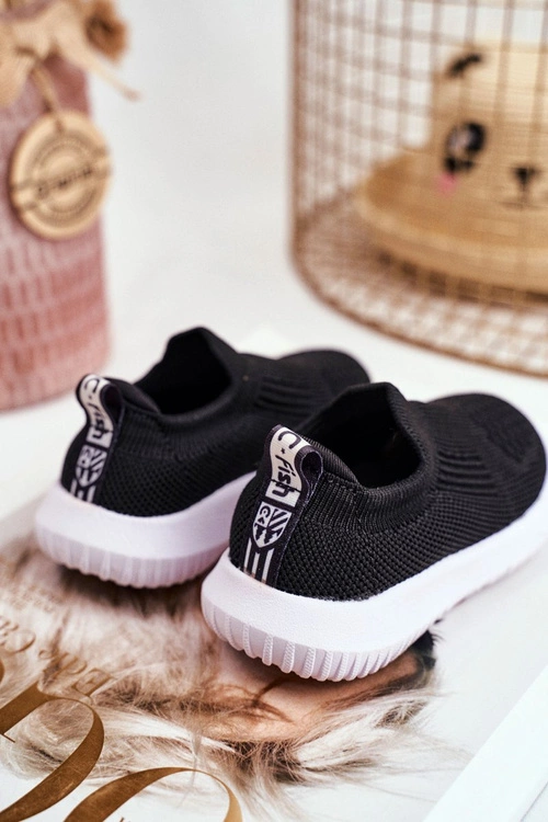 Sportowe Buty Dziecięce Wsuwane Czarne Eltros