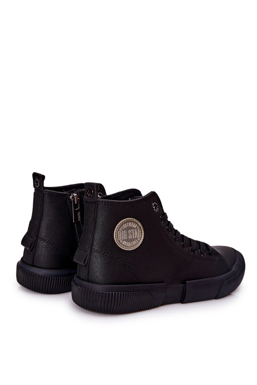 Męskie Wysokie Trampki Big Star II174023 Czarne