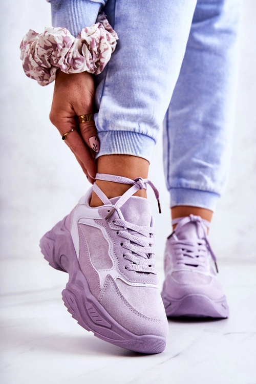 Damskie Buty Sportowe Sneakersy Fioletowe Bacaris