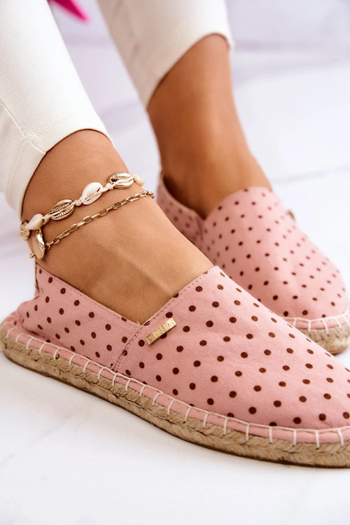 Damskie Espadryle W Groszki Big Star JJ274869 Różowe