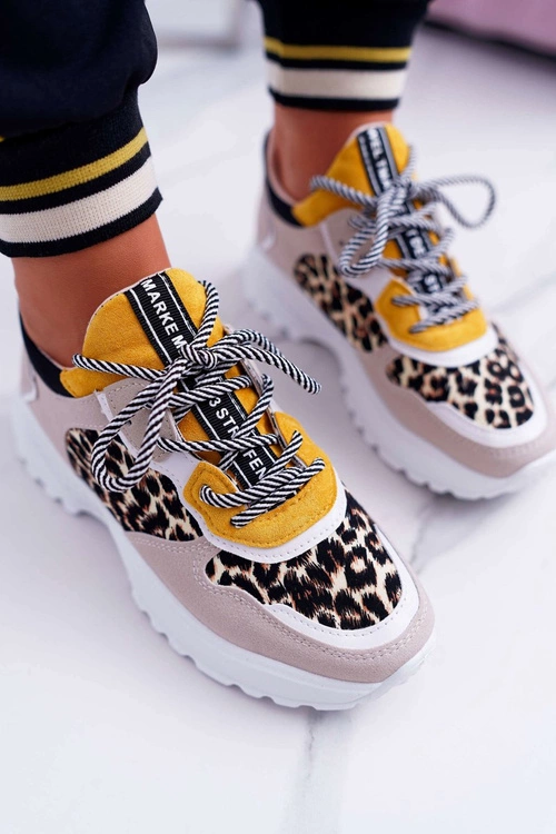 Sportowe Damskie Buty Wysoka Podeszwa Leopard Chillout