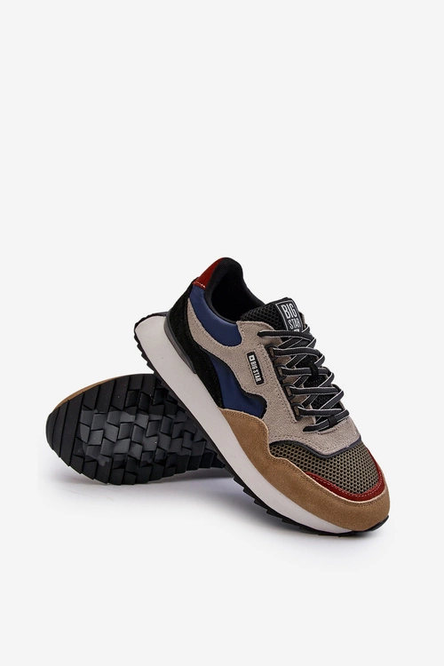 Sneakersy Męskie Big Star NN174320 Memory Foam System Beżowo-Niebieskie